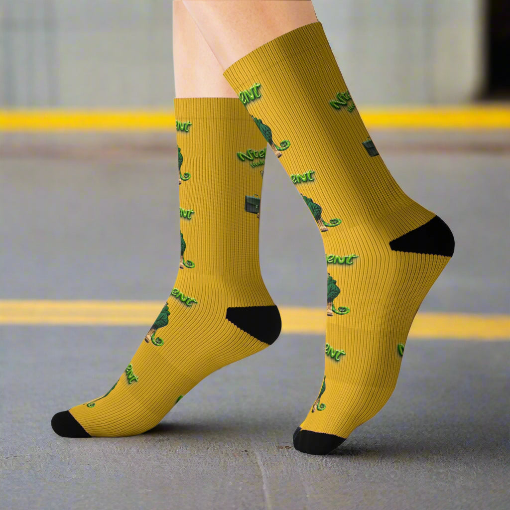 Ntellijent Hudlum Signature Socks - Mustard