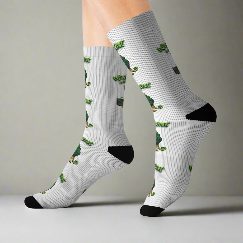 Ntellijent Hudlum Signature Socks - White